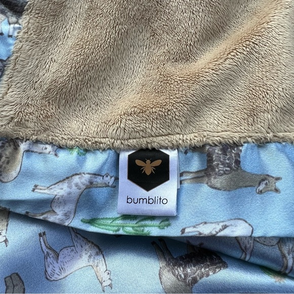 Bumblito Bee Luxe Blanket - Plush Minky & Smooth Satin -40”x60” - Party of Eight - Picture 3 of 6